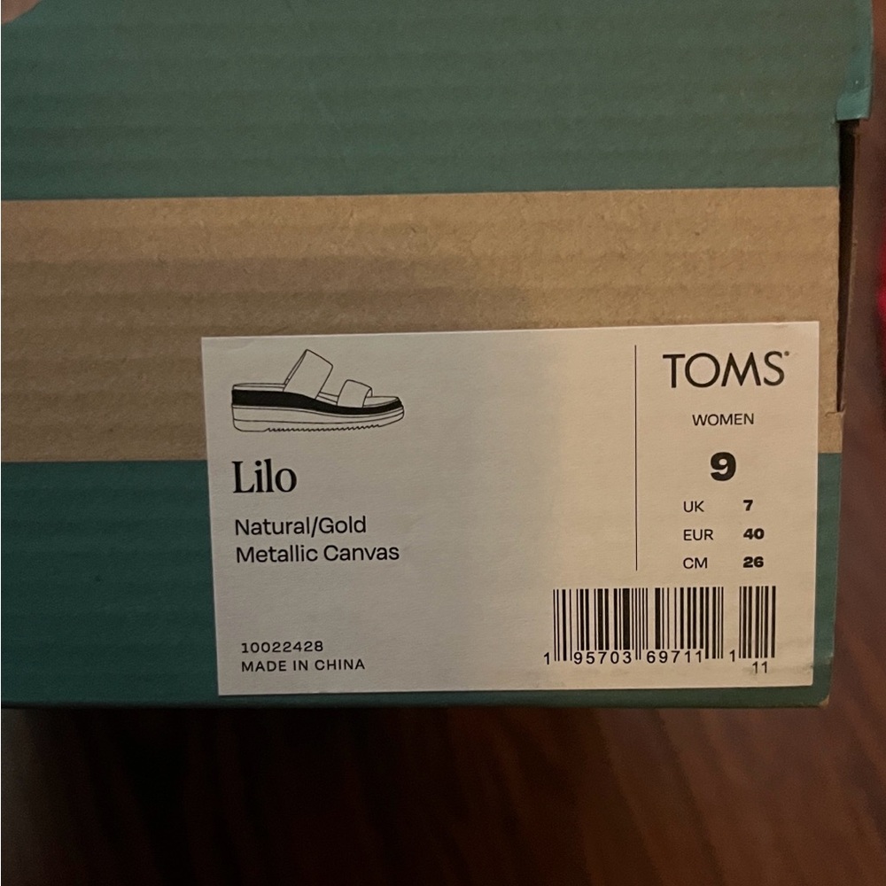 Toms Cream Platform Sandals - Picture 2 of 2